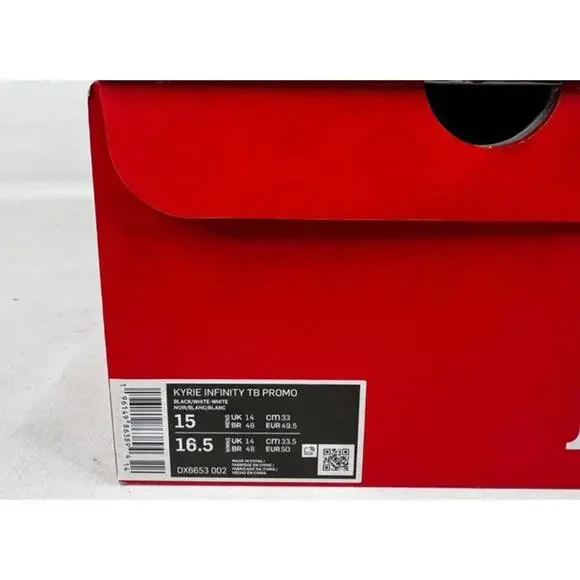 NIKE KYRIE INFINITY TB PROMO  Black/White-White Men's Size 15 NIB - Picture 10 of 11